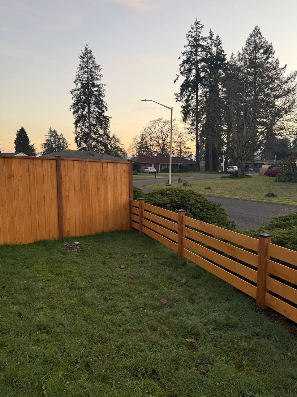 Wood fence installation in Lakewood WA