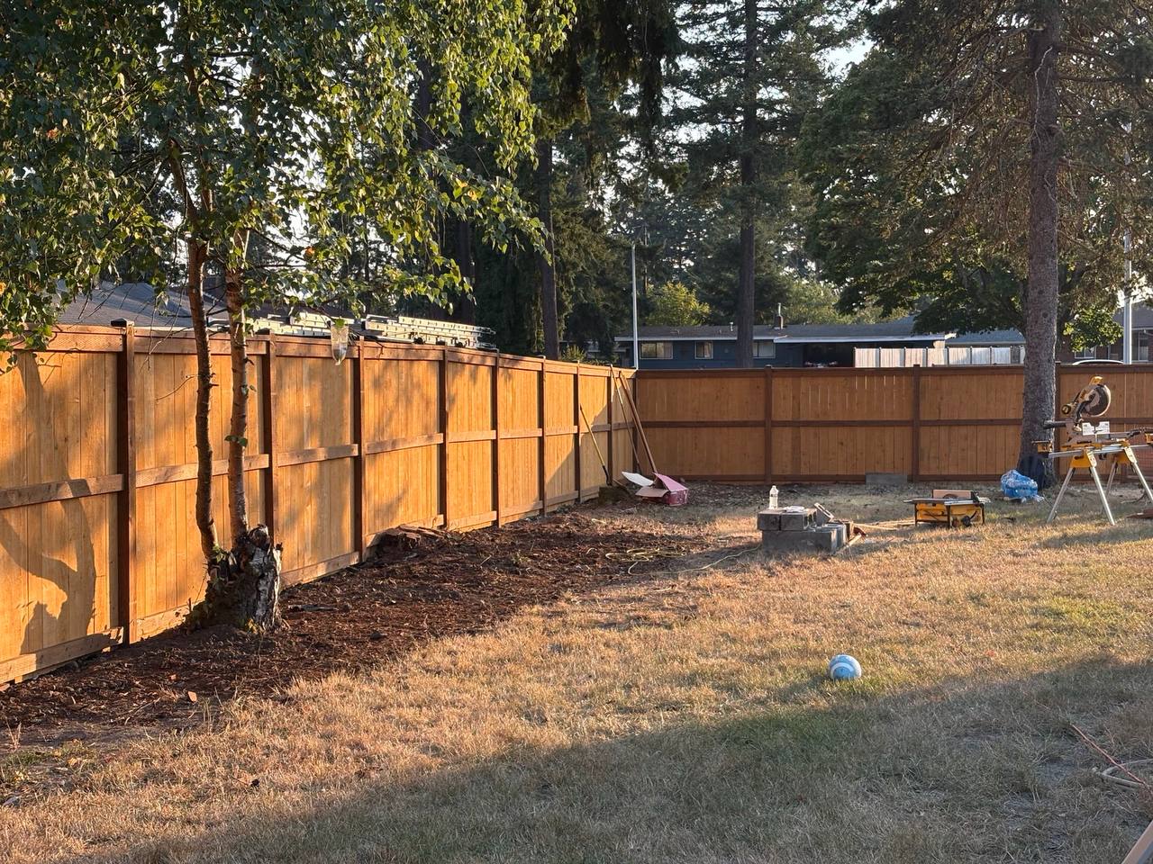 Wood fence installation in Lakewood WA