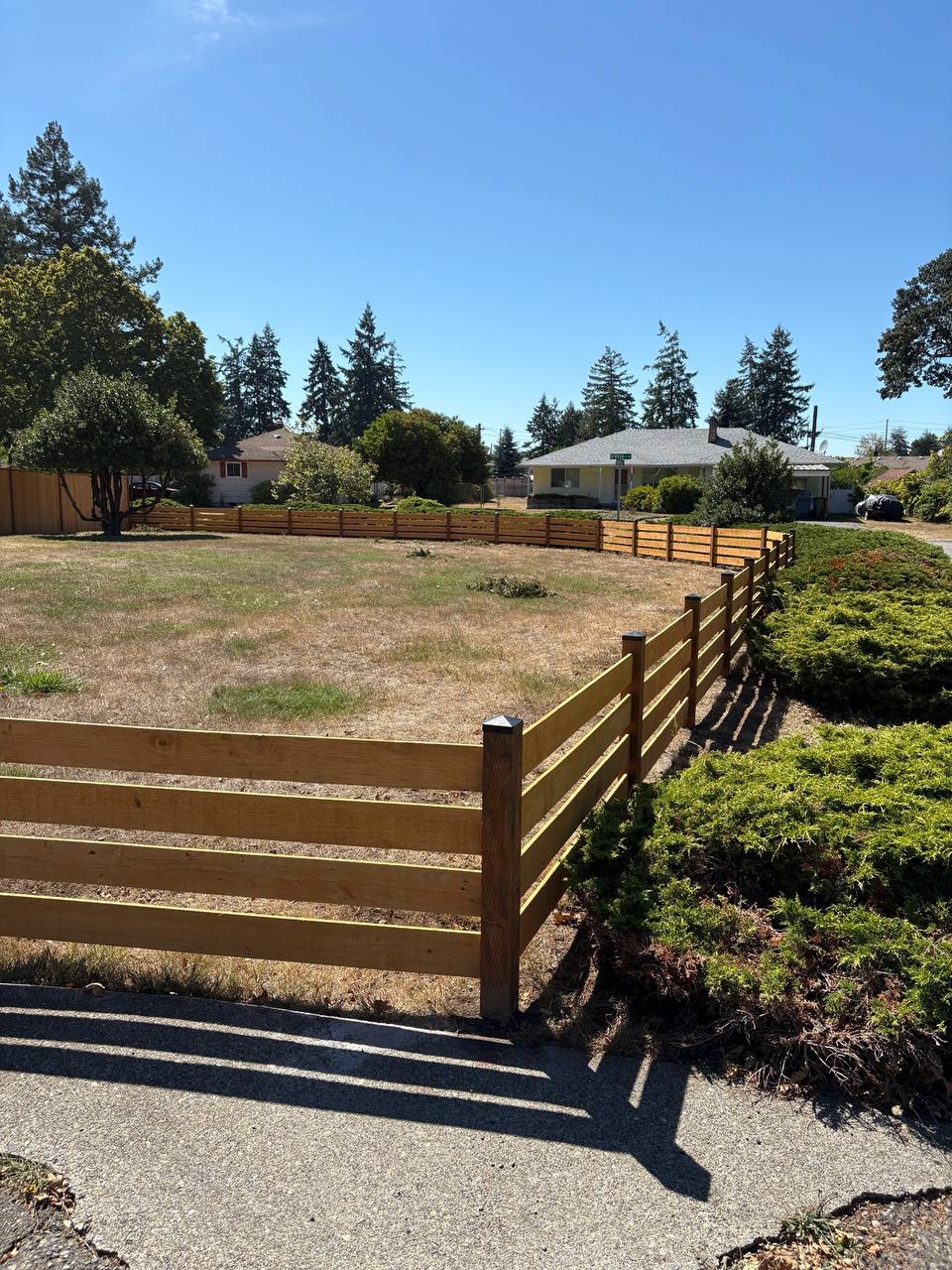 Wood fence installation in Lakewood WA