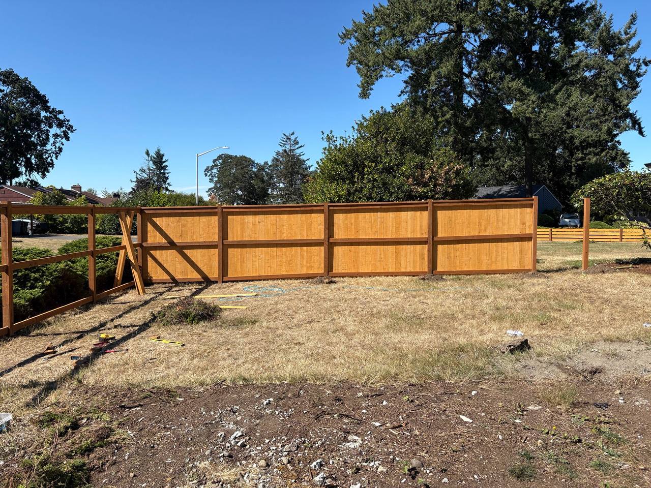 Wood fence installation in Lakewood WA